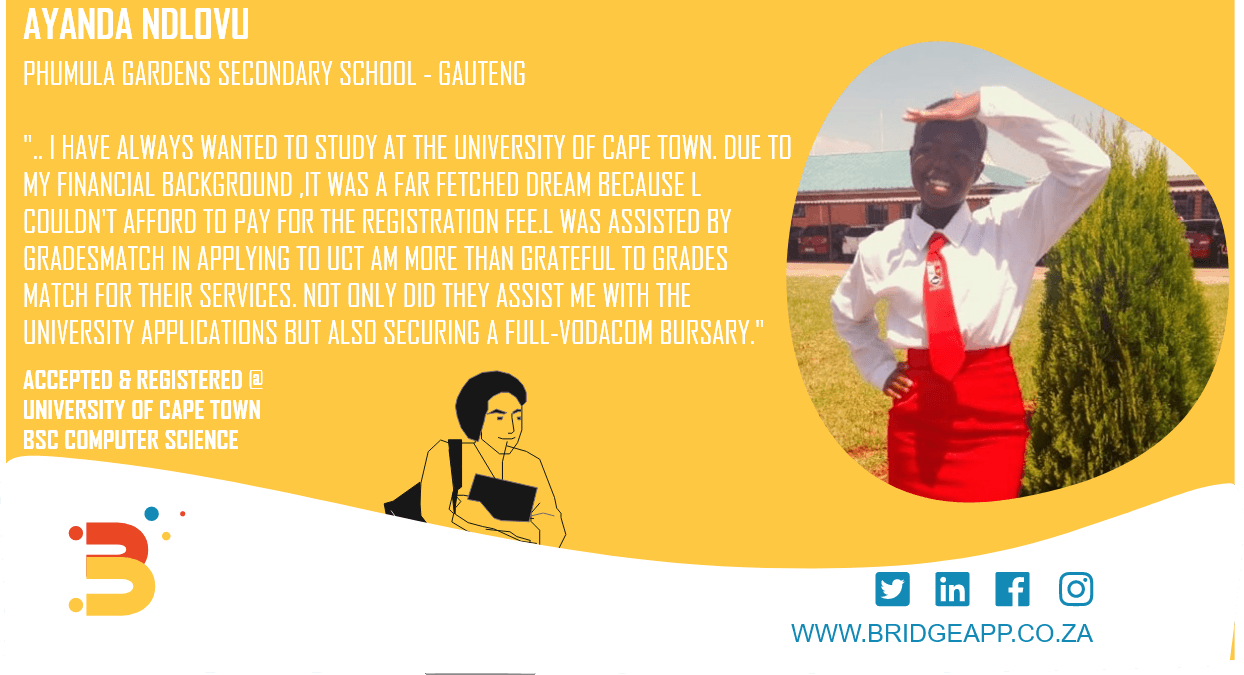 Student testimonials from Bridge sponsored university applications programme