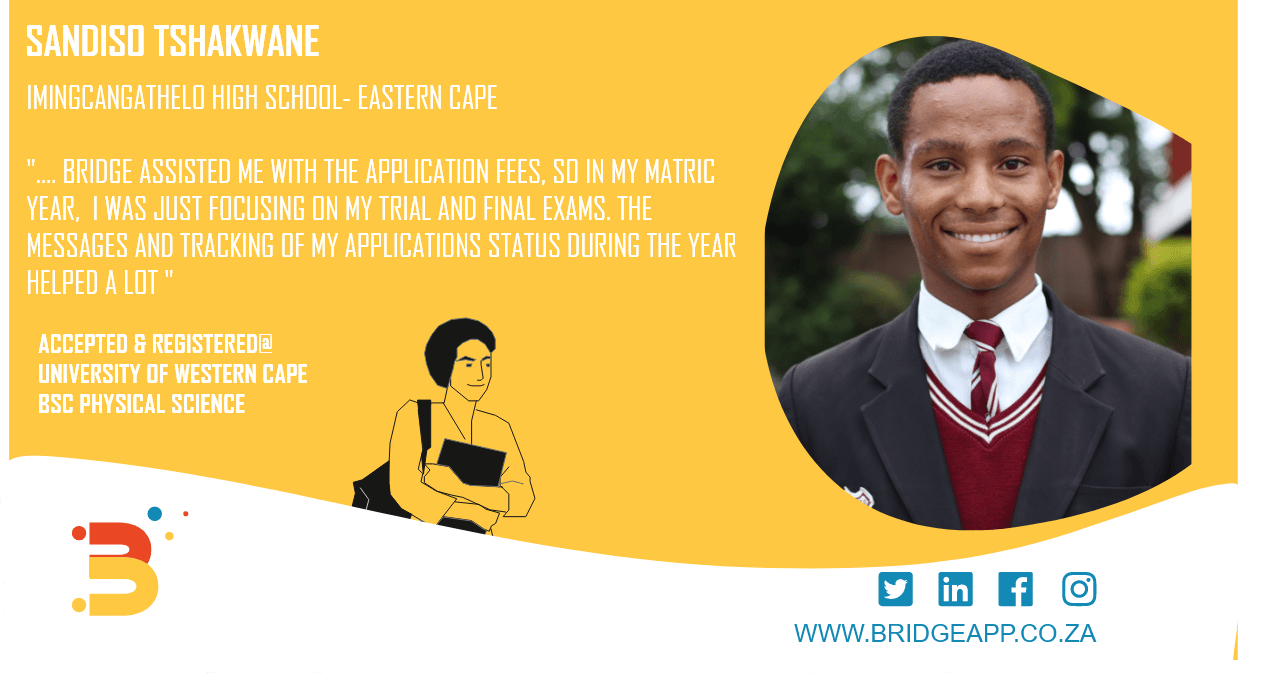 Student testimonials from Bridge sponsored university applications programme