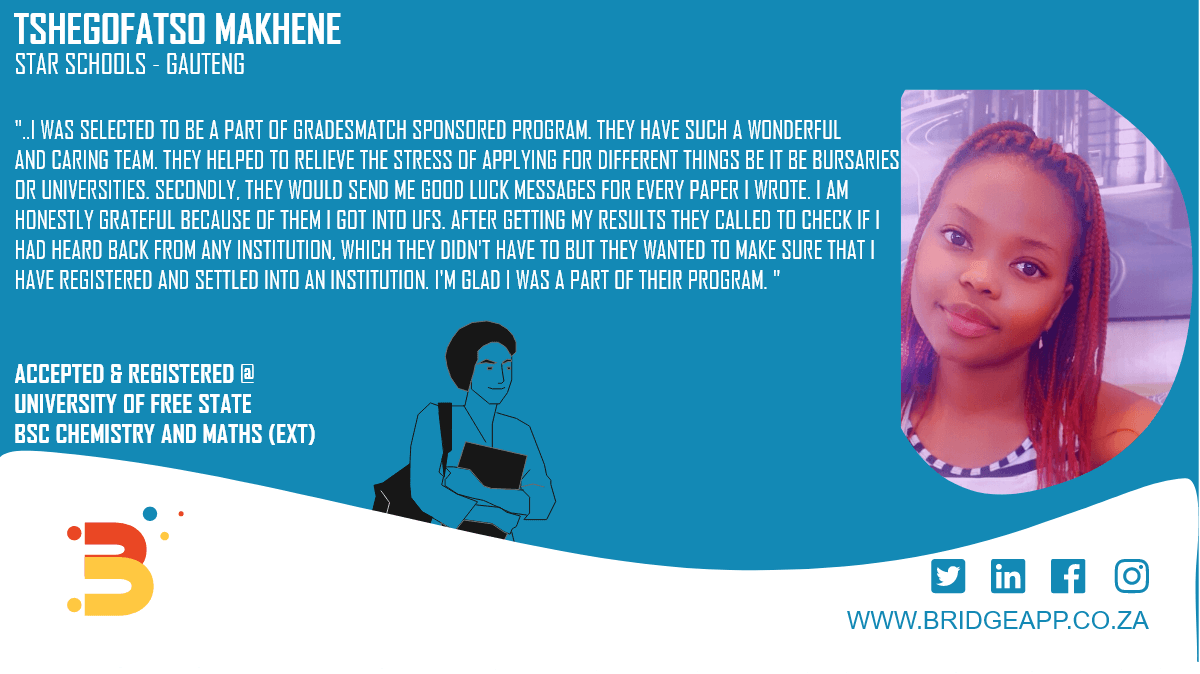Student testimonials from Bridge sponsored university applications programme